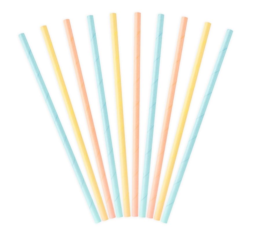 Pahvijuomapilli 10 kpl/pkt trendivärit