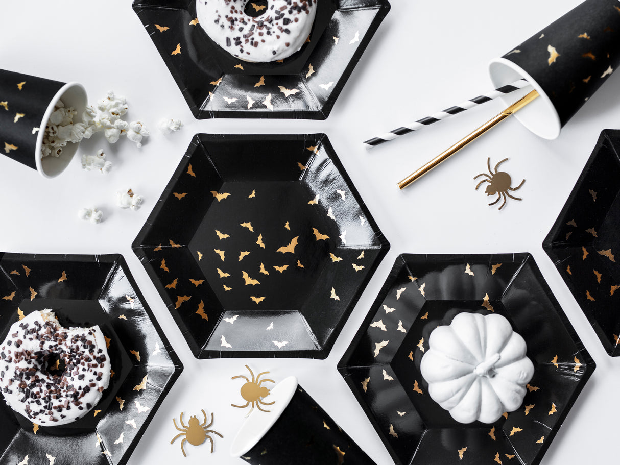 Trick or treat lepakot pahvilautanen 6 kpl/pkt (20 cm)