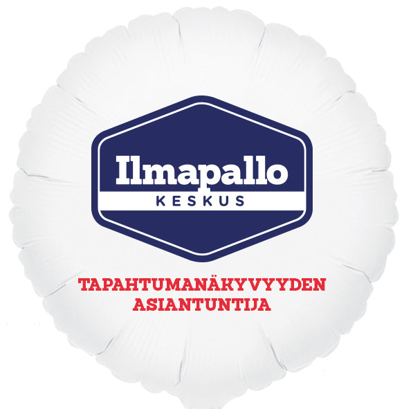 Mainosfoliopallo 45 cm, 2-väripainatus, 2-puoleinen painatus