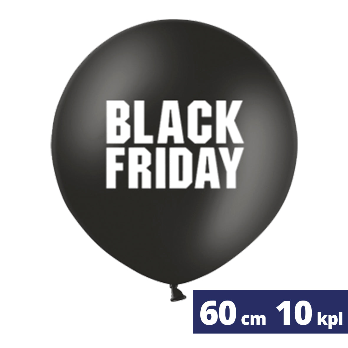 10 kpl 60 cm Black Friday jättipalloa täytettynä ja toimitettuna