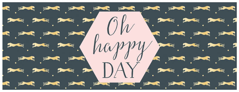 Onnittelukortti 21 x 8 cm - Oh happy day