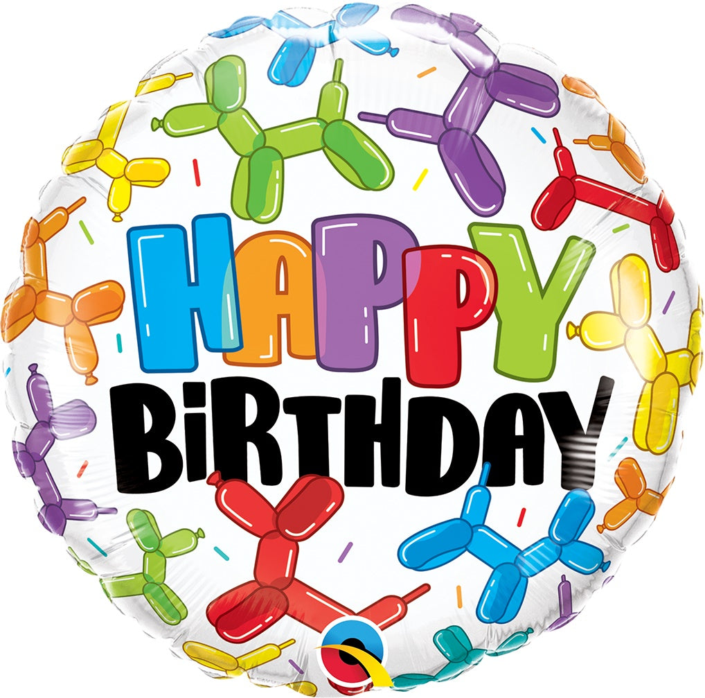 Happy Birthday ilmapallokoirat foliopallo