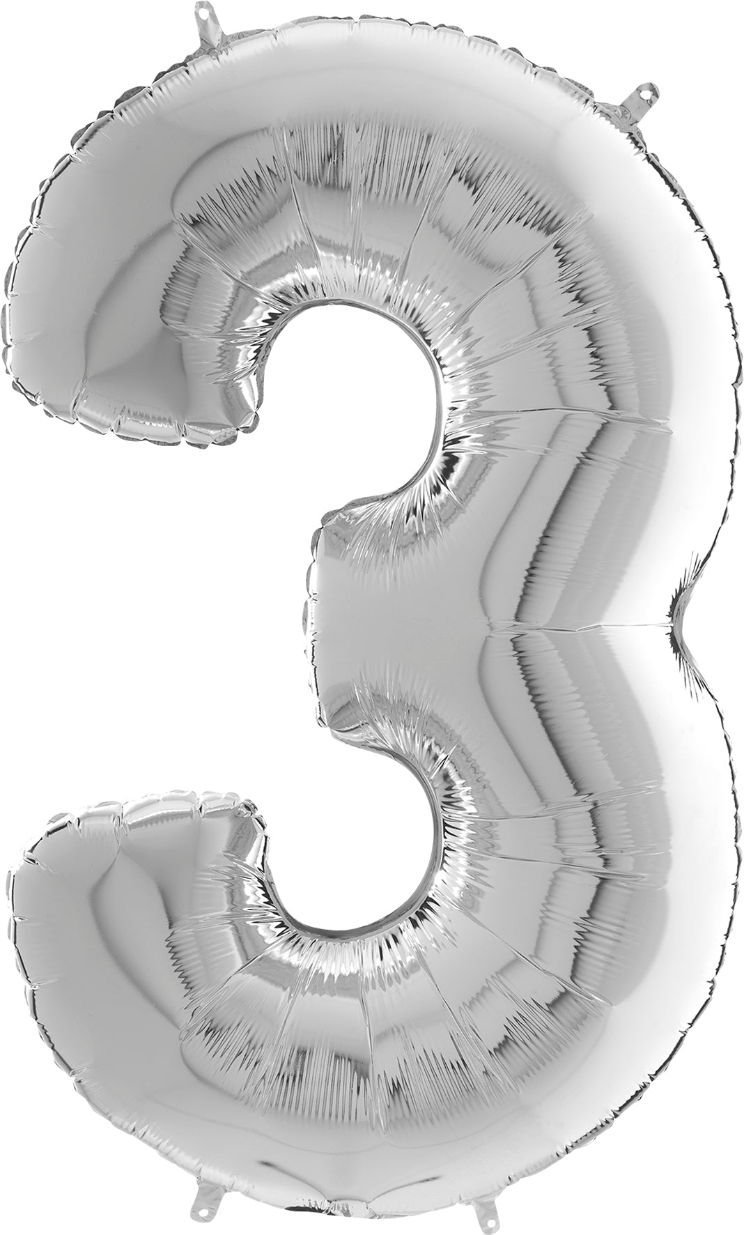 Numerofolio 3 hopeanvärinen puhallettava 35 cm