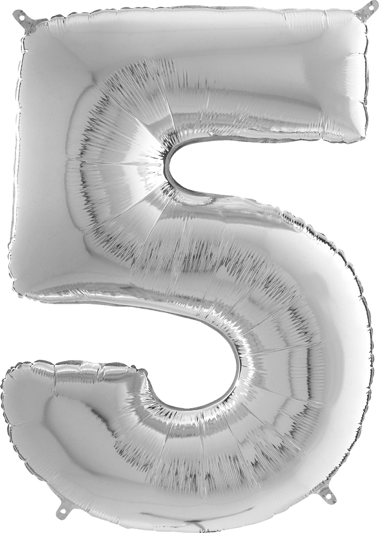 Numerofolio 5 hopeanvärinen puhallettava 35 cm