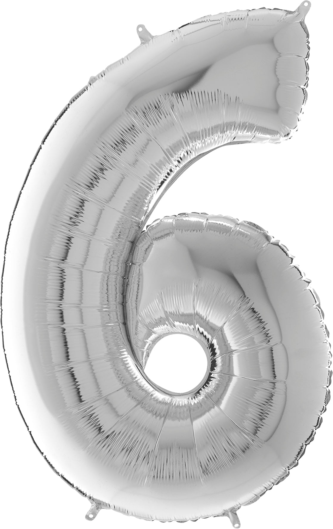 Numerofolio 6 hopeanvärinen puhallettava 35 cm