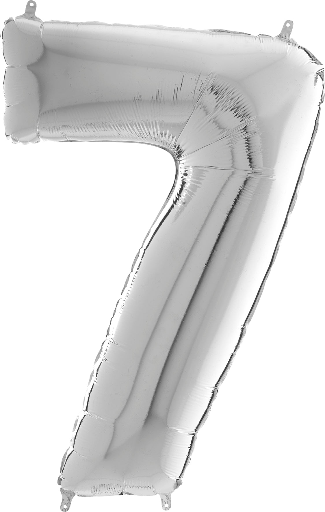 Numerofolio 7 hopeanvärinen puhallettava 35 cm