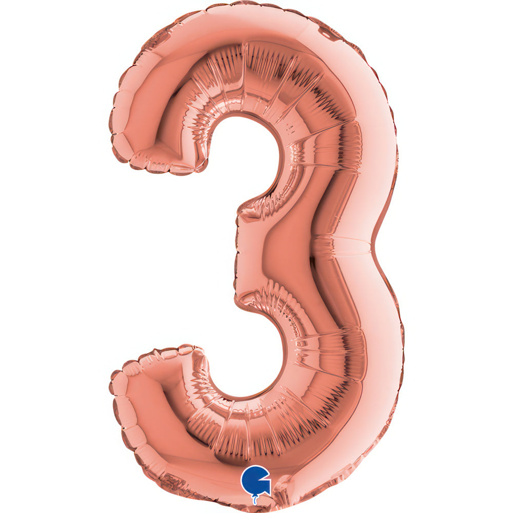 Numerofolio 3 ruusukullanvärinen puhallettava 35 cm