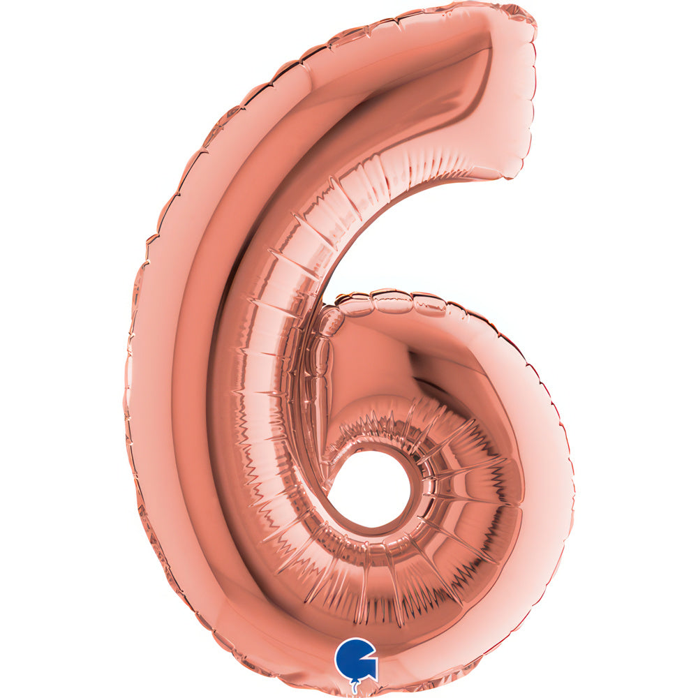 Numerofolio 6 ruusukullanvärinen puhallettava 35 cm