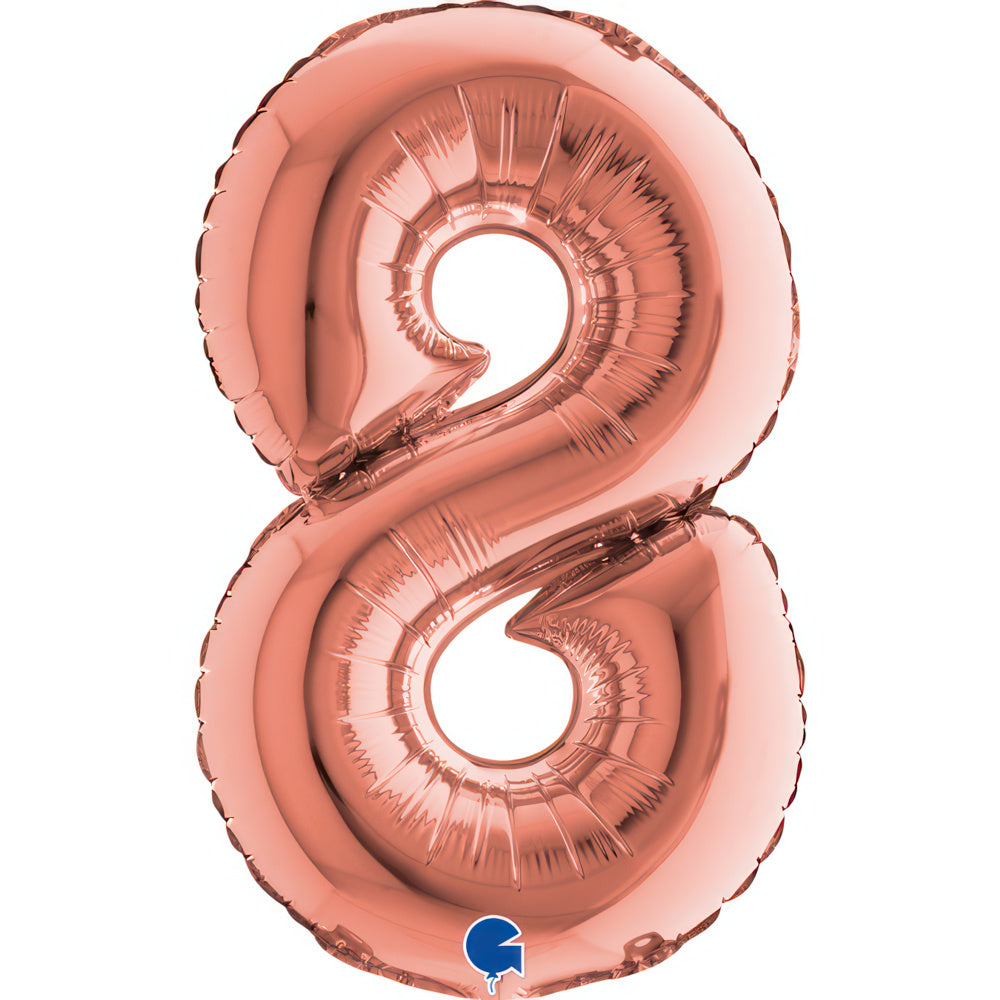 Numerofolio 8 ruusukullanvärinen puhallettava 35 cm