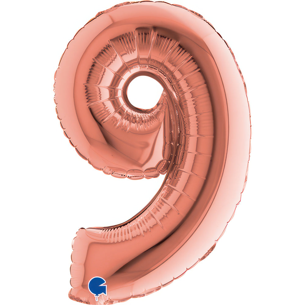 Numerofolio 9 ruusukullanvärinen puhallettava 35 cm
