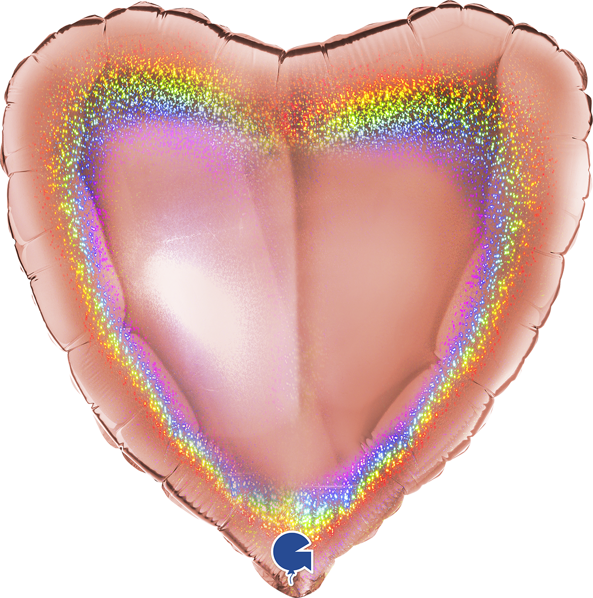 Ruusukulta hologrammi sydän foliopallo