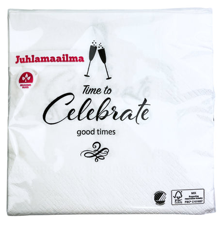 Celebrate lautasliina valkoinen 33 x 33 cm 20 kpl/pkt