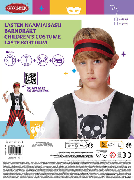 Merirosvoasu lasten  116 cm