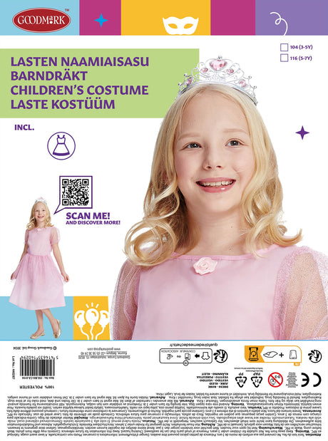 Prinsessa-asu lasten  104 cm