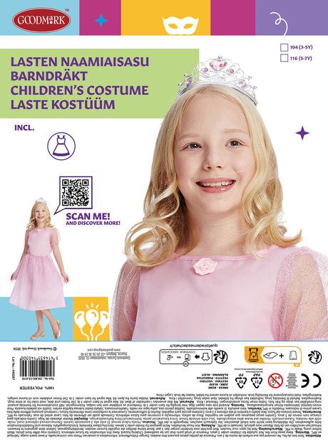 Prinsessa-asu lasten  116 cm