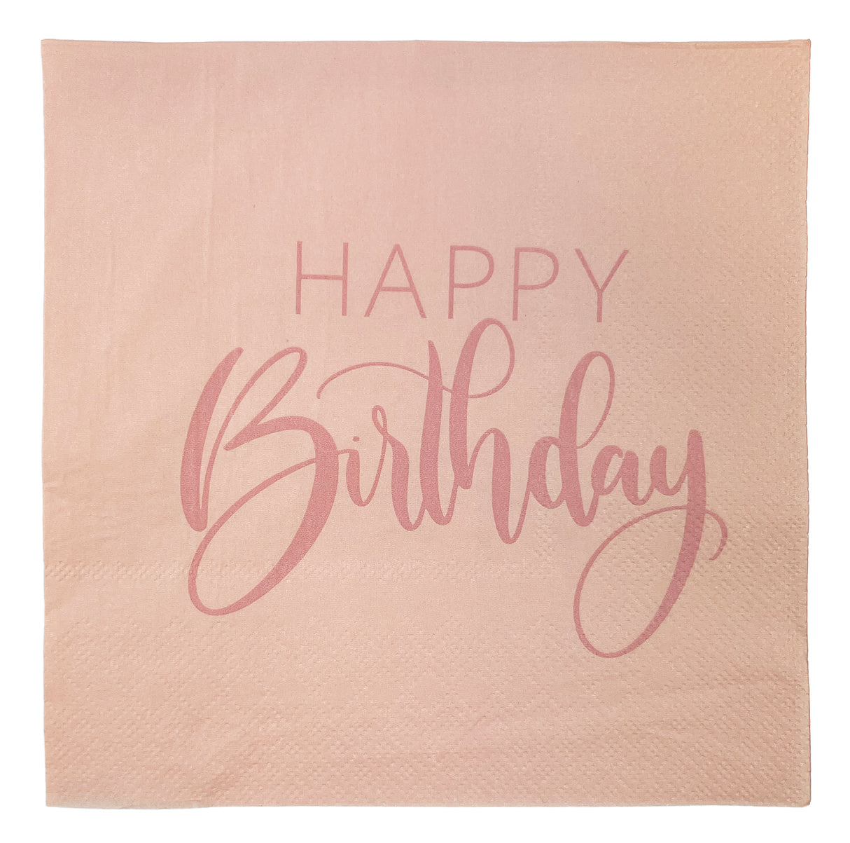 Suuri lautasliina Happy Birthday persikanvärinen 33 x 33 cm 20 kpl/pkt