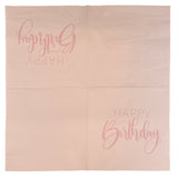 Suuri lautasliina Happy Birthday persikanvärinen 33 x 33 cm 20 kpl/pkt