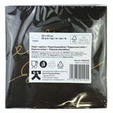 Suuri lautasliina Happy Birthday musta 33 x 33 cm 20 kpl/pkt