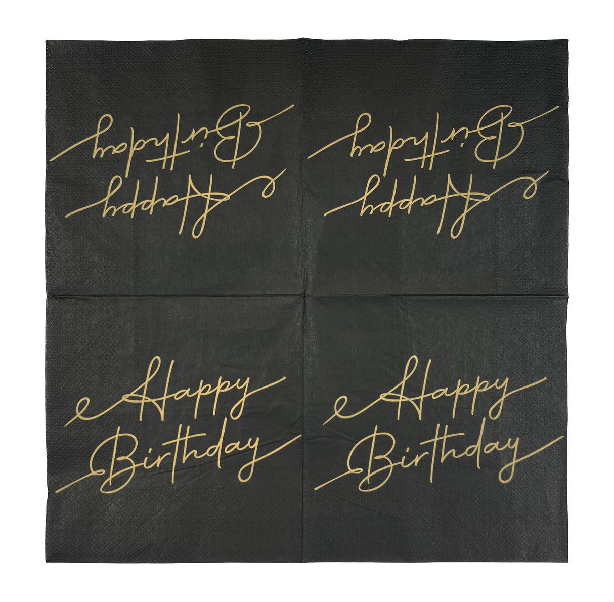 Pieni lautasliina Happy Birthday musta 25 x 25 cm 20 kplt/pkt