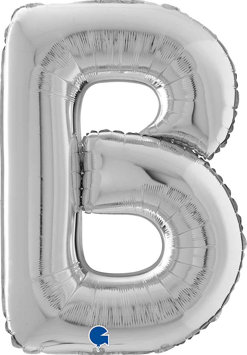 Kirjainfolio B hopeanvärinen 75 cm