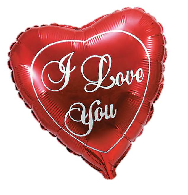 I Love You muotofoliopallo (pakattu 5 kpl/pss)