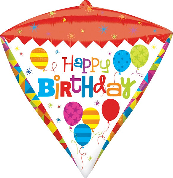 Happy Birthday timantti 3D muotofoliopallo