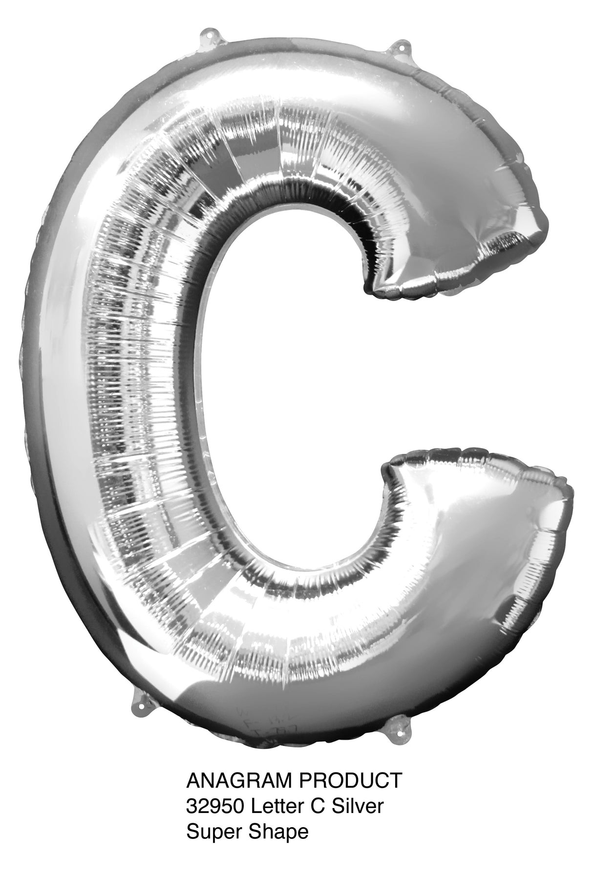 Kirjainfolio C hopeanvärinen 86 cm