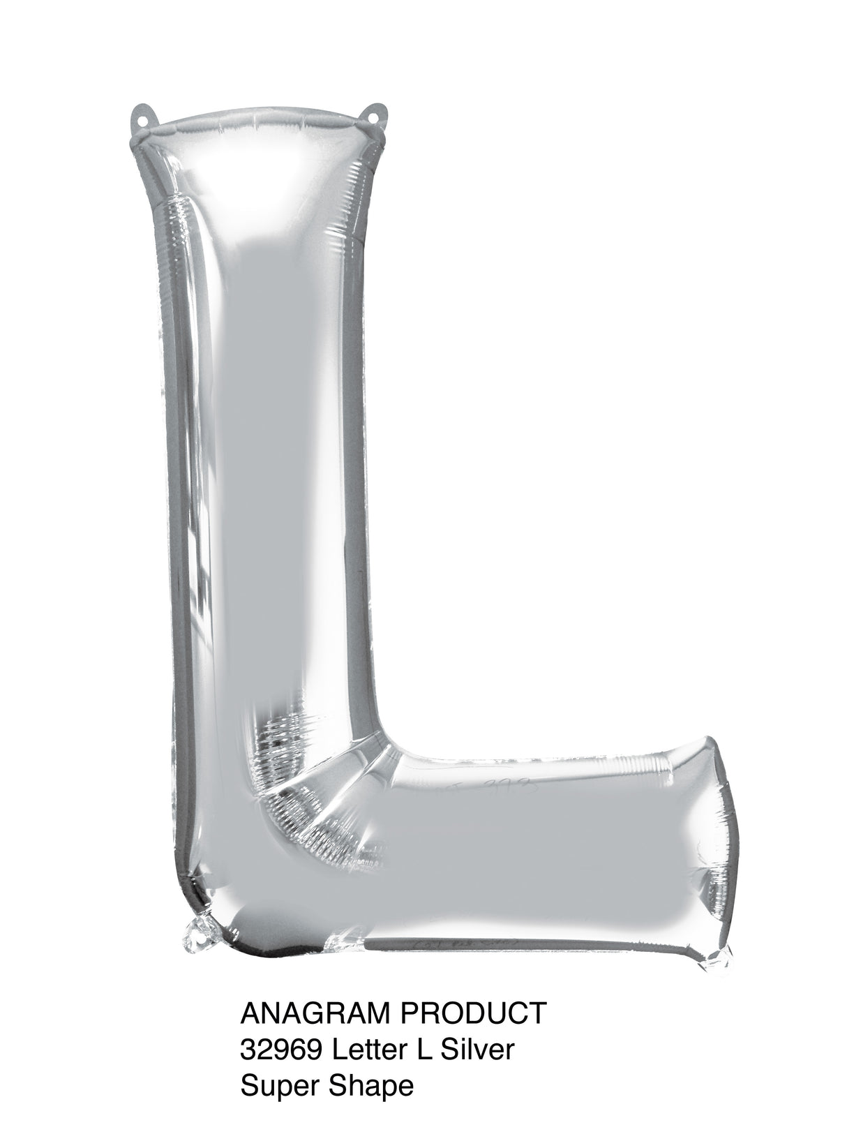 Kirjainfolio L hopeanvärinen 86 cm