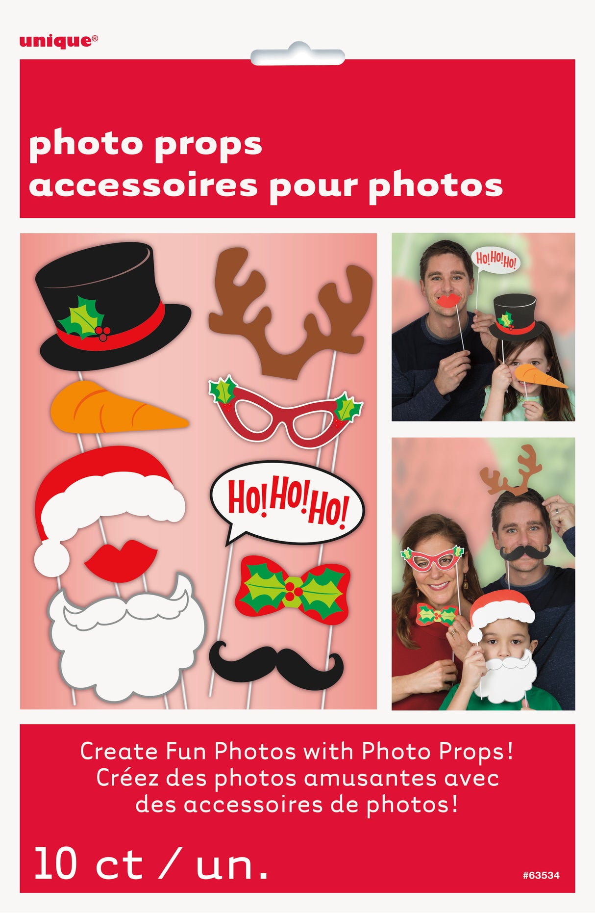 Photo Booth tarvikkeet, jouluaiheet 10 kpl/pkt