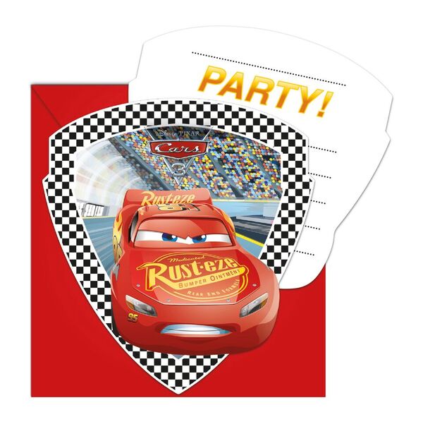 Cars 3 kutsukortit ja kirjekuoret 6 kpl/pkt