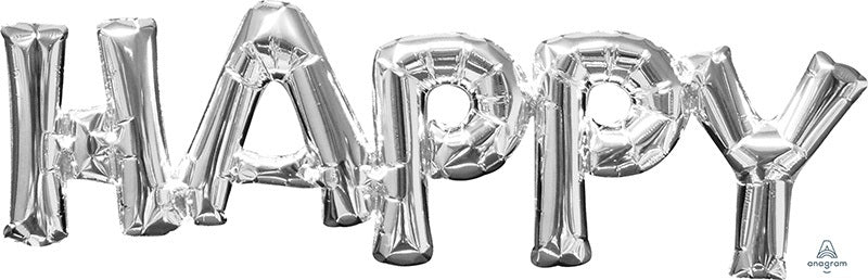 Happy kirjaimet puhallettava foliopallo