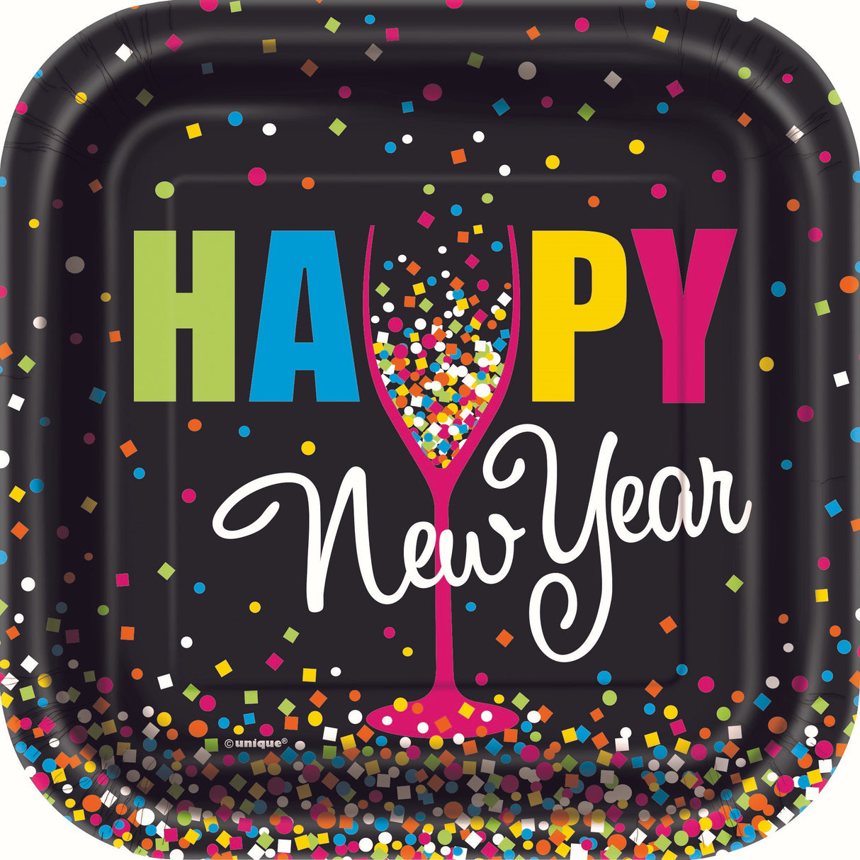 Pieni neliöpahvilautanen Happy New Year 10 kpl/pkt