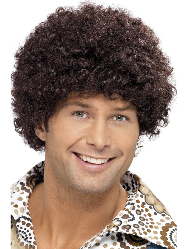 70's Disco Dude Wig Brown Afro