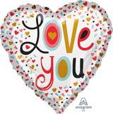 Love you confetti foliopallo