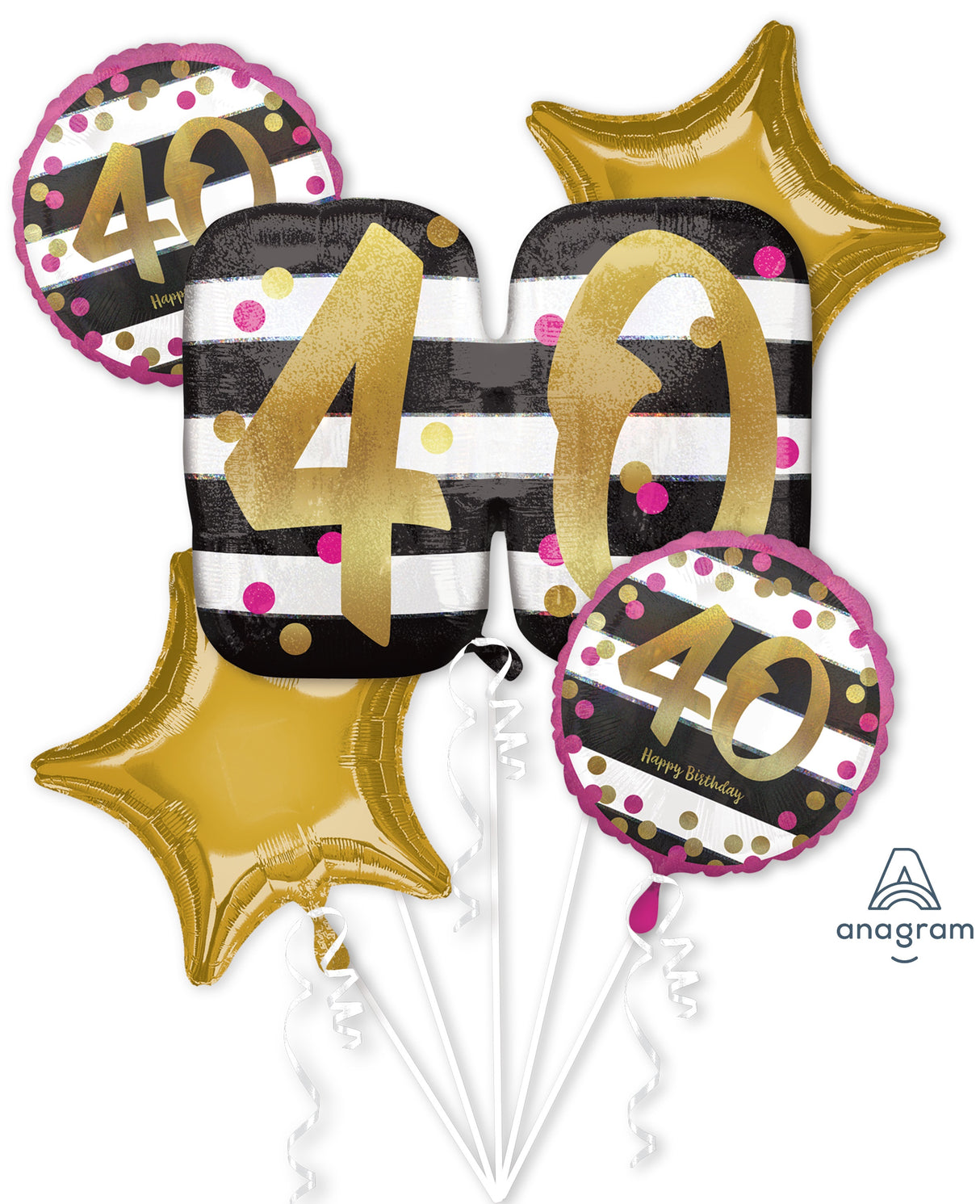 Syntymäpäivät 40 foliopalloasetelmapakkaus