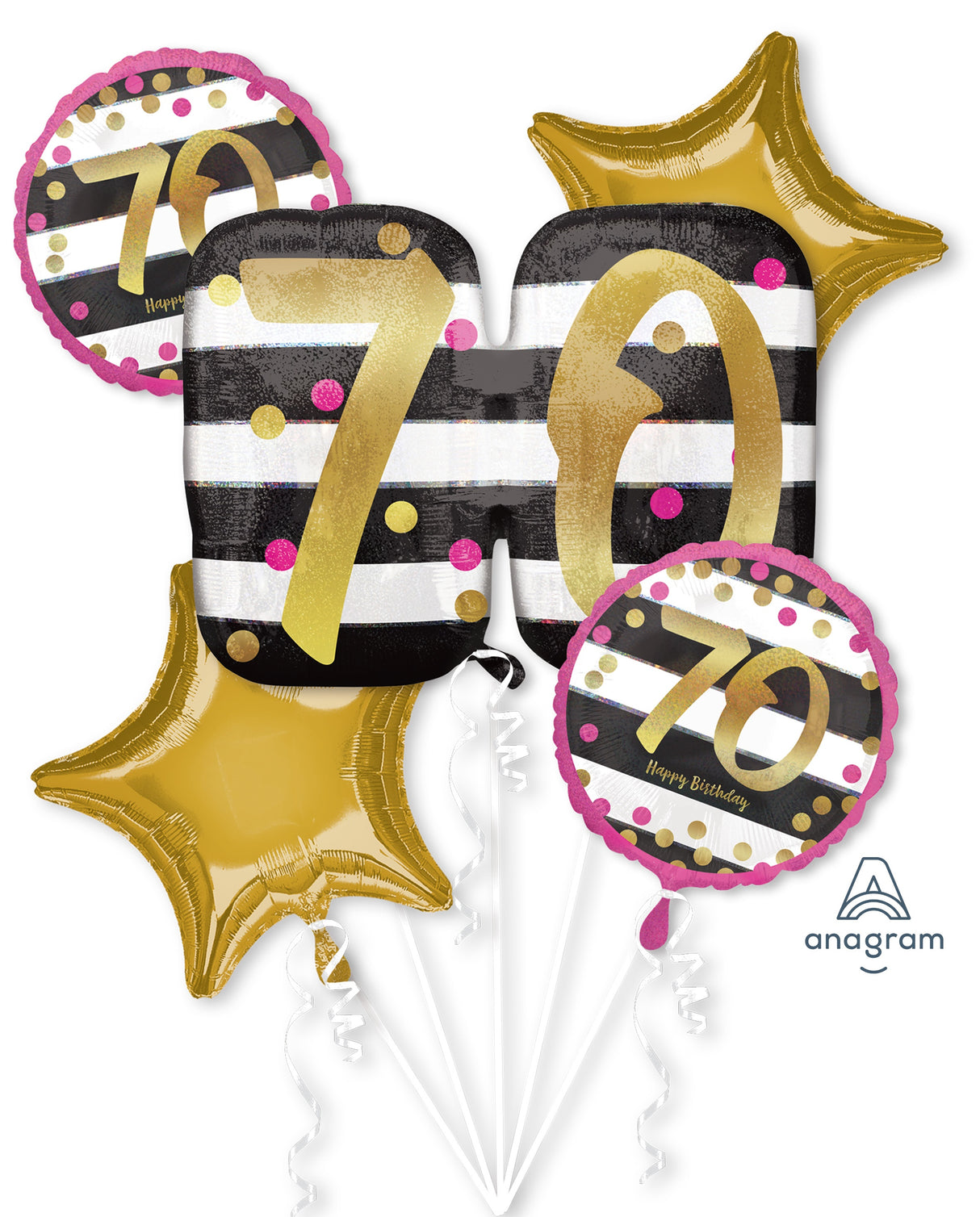 Syntymäpäivät 70 foliopalloasetelmapakkaus