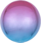 Sateenkaaripallokas pinkki/sininen 40 cm 3D muotofoliopallo