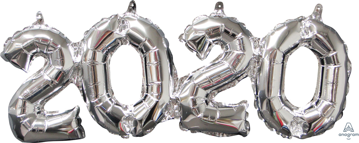 Numerofoliopallo 2020 hopeanvärinen puhallettava