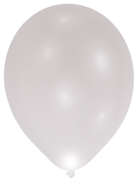 LED-ilmapallo 27 cm hopeanvärinen 5 kpl/pss