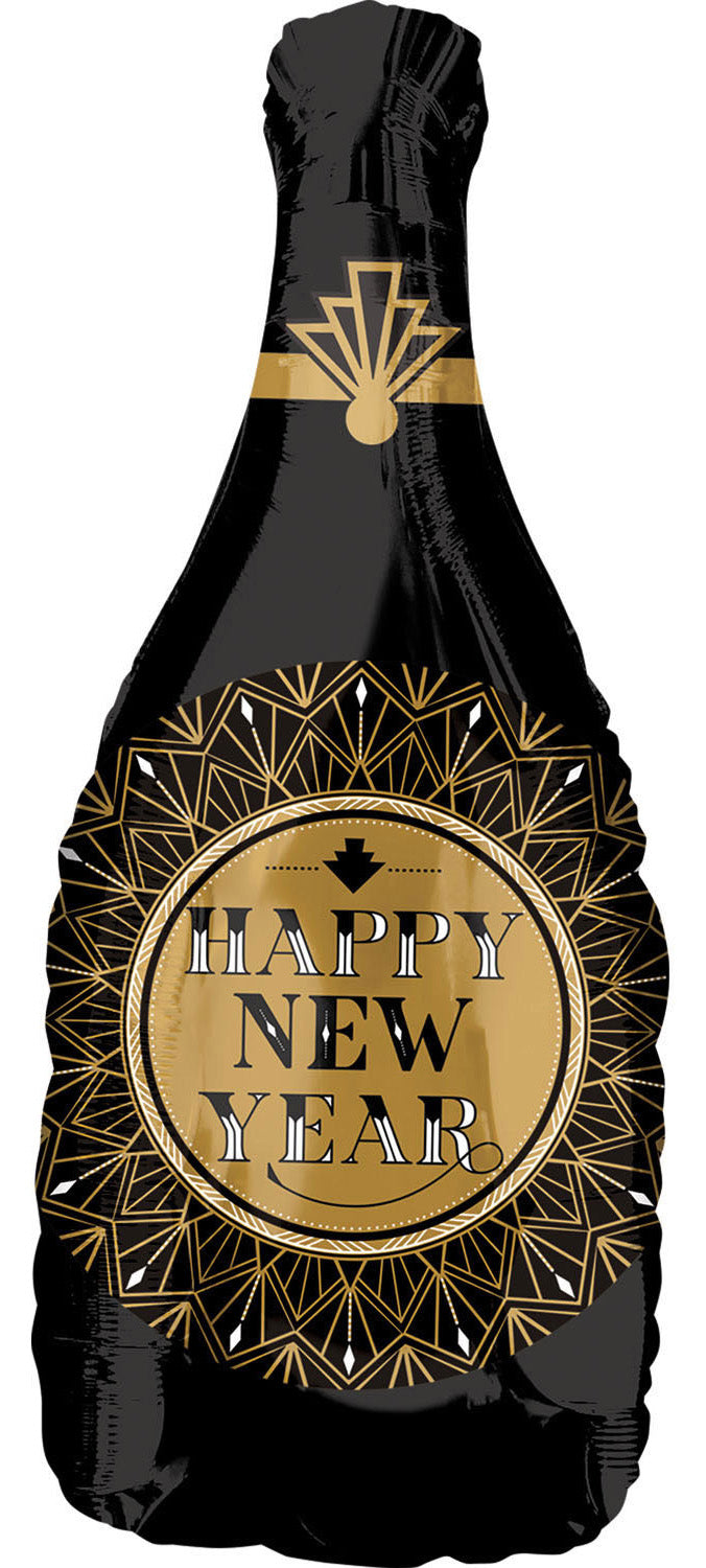 Happy New Year shampanjapullo muotofoliopallo