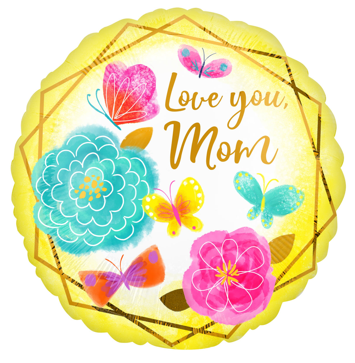 Love you Mom kukat foliopallo