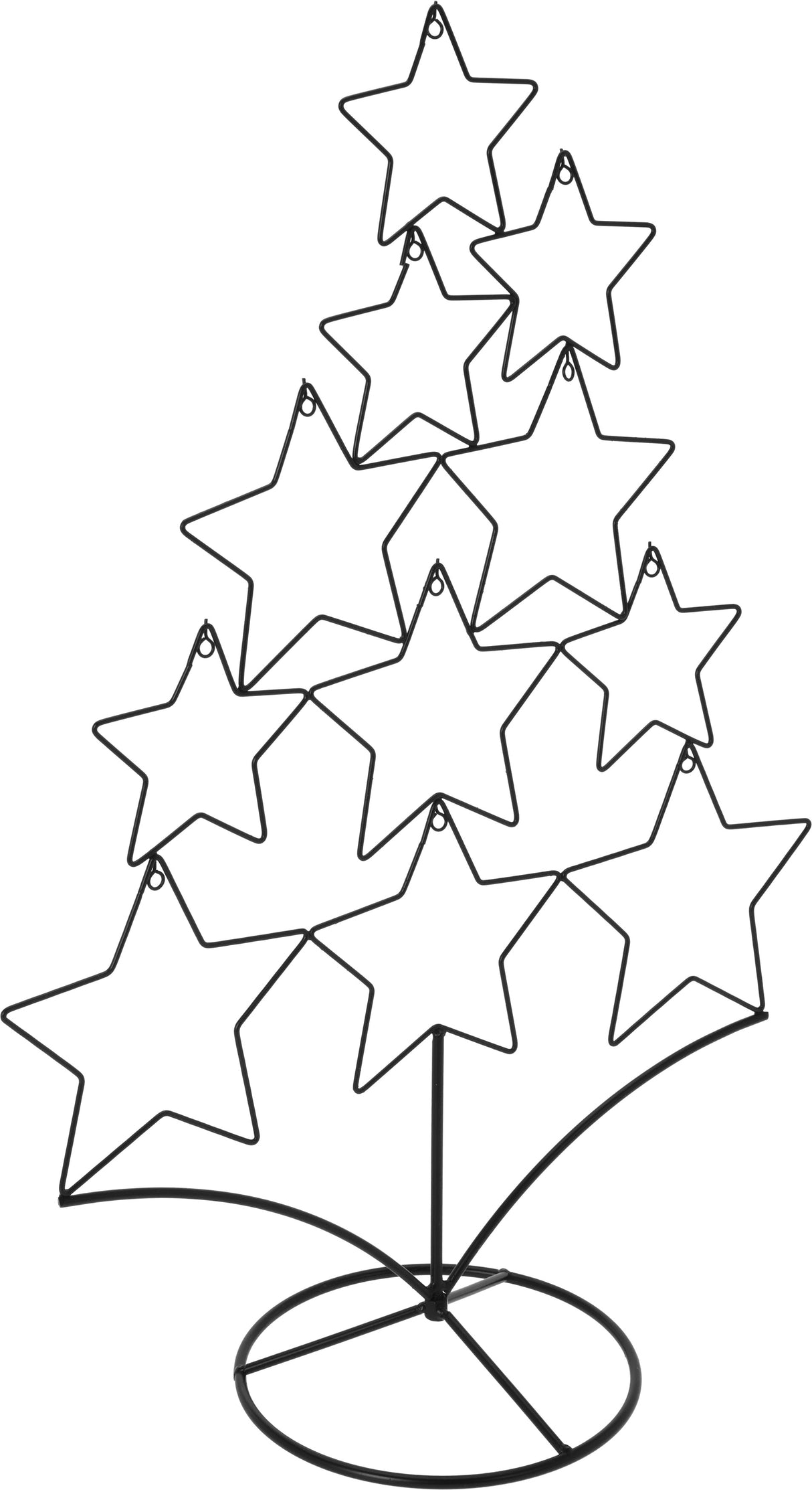 Pöytäjoulukuusi tähdet metallinen musta 60 cm