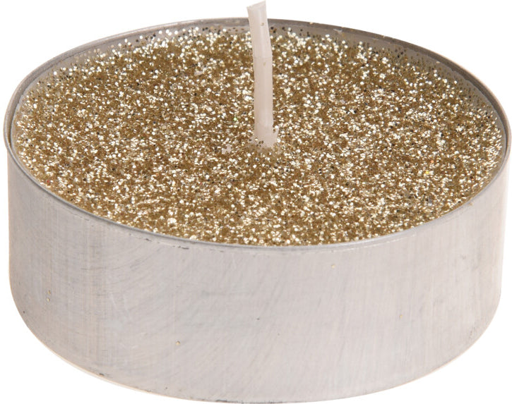 Lämpökynttilä kulta kimalle 8 kpl/pkt