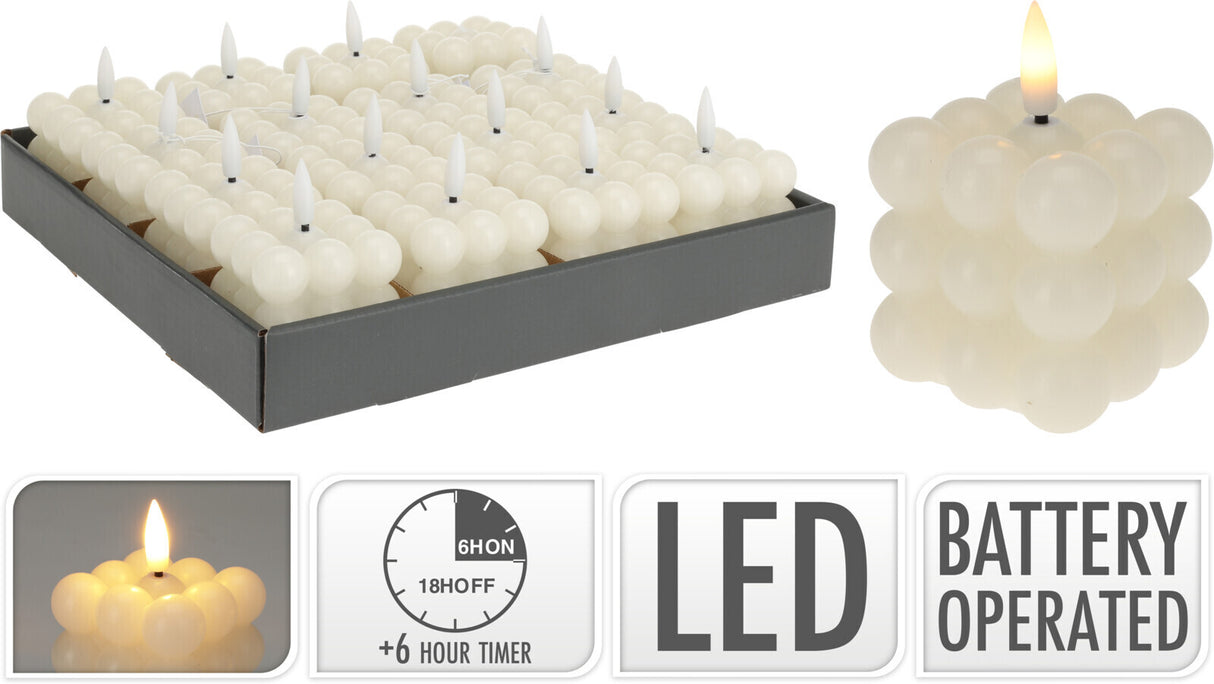 Kuplakynttilä LED valkoinen