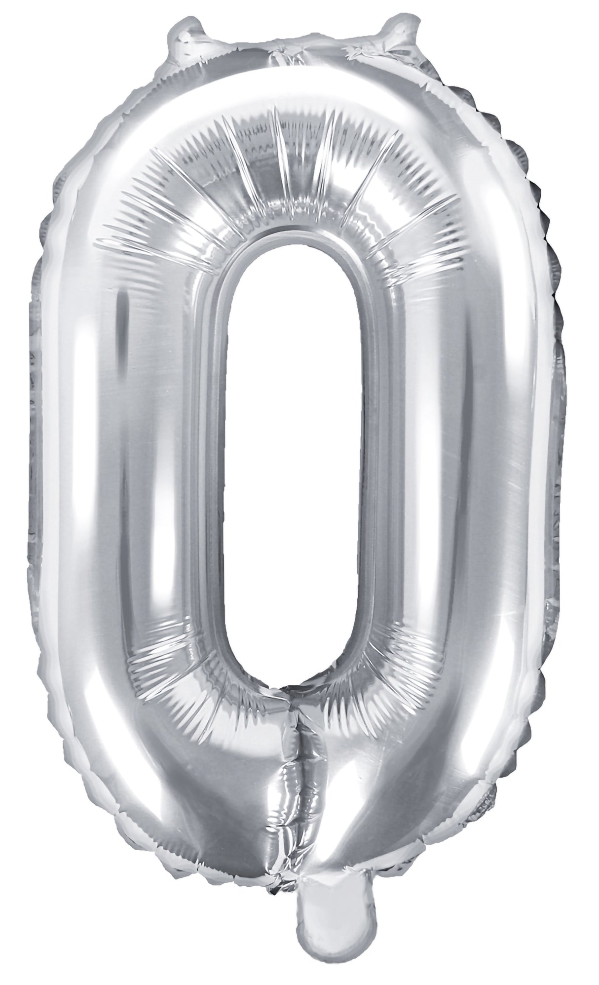 Numerofolio 0 hopeanvärinen ilmatäytteinen 35 cm