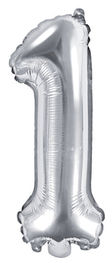 Numerofolio 1 hopeanvärinen ilmatäytteinen 35 cm