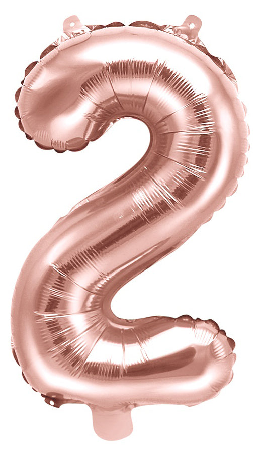 Numerofolio 2 ruusukullanvärinen ilmatäytteinen 35 cm