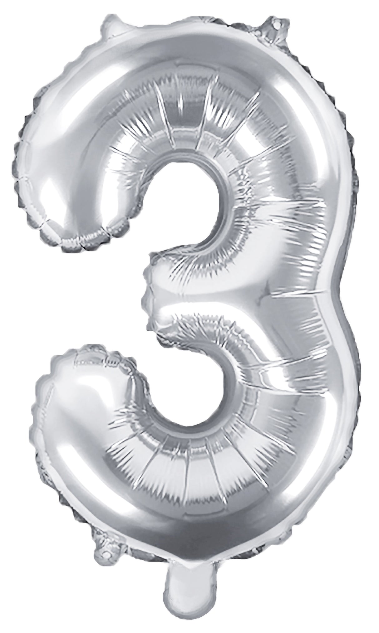 Numerofolio 3 hopeanvärinen ilmatäytteinen 35 cm