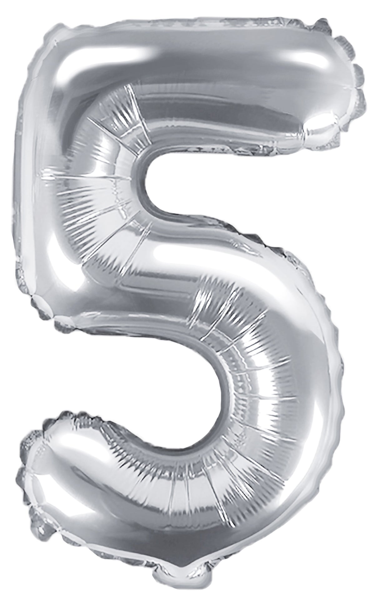Numerofolio 5 hopeanvärinen ilmatäytteinen 35 cm