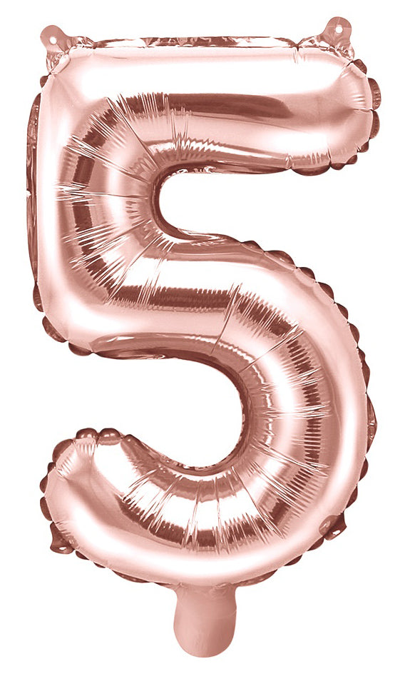 Numerofolio 5 ruusukullanvärinen ilmatäytteinen 35 cm